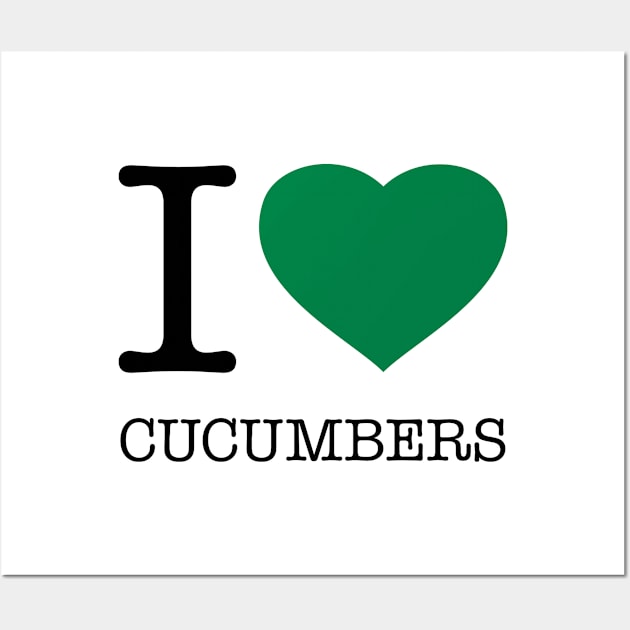 I LOVE CUCUMBERS Green Heart Wall Art by eyesblau